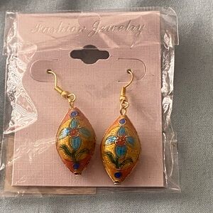 Dangle Earrings Boho Bohemian Design 1.5” Long Yellow Blue Teal Orange New NIP